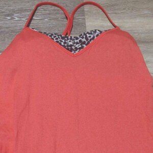 Lululemon Women's Roll Out Tank Top w/ Built-in Bra, Size 10 Orange EUC